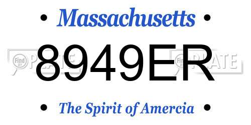 8949ER Massachusetts License Plate