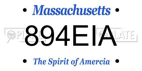 894EIA Massachusetts License Plate