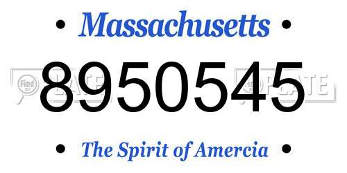 8950545 Massachusetts License Plate