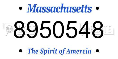 8950548 Massachusetts License Plate