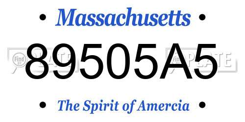 89505A5 Massachusetts License Plate