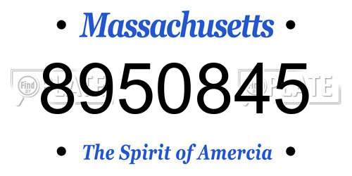 8950845 Massachusetts License Plate