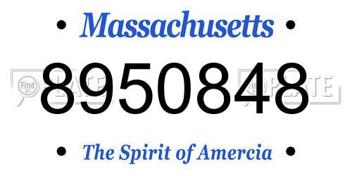 8950848 Massachusetts License Plate