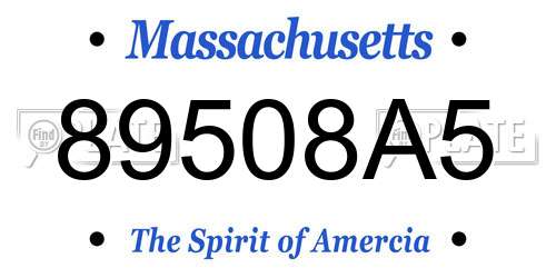 89508A5 Massachusetts License Plate