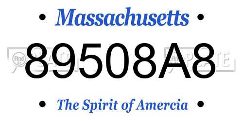 89508A8 Massachusetts License Plate