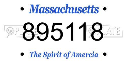 895118 Massachusetts License Plate