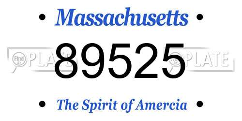 89525 Massachusetts License Plate