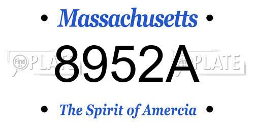 8952A Massachusetts License Plate