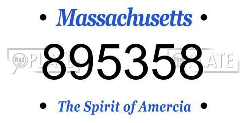 895358 Massachusetts License Plate