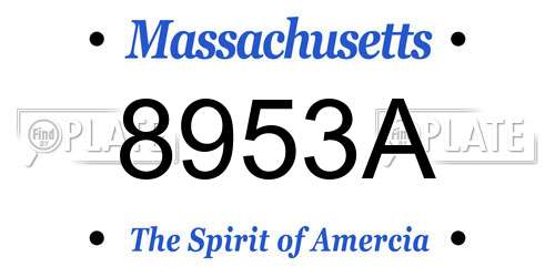 8953A Massachusetts License Plate