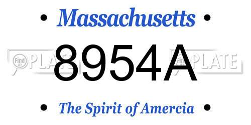 8954A Massachusetts License Plate