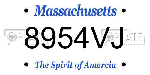 8954VJ Massachusetts License Plate
