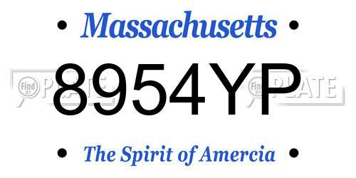 8954YP Massachusetts License Plate