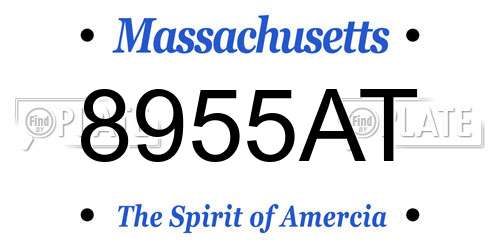 8955AT Massachusetts License Plate