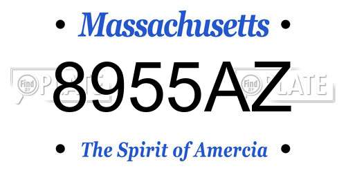 8955AZ Massachusetts License Plate
