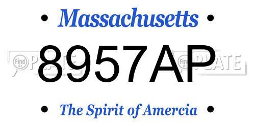 8957AP Massachusetts License Plate