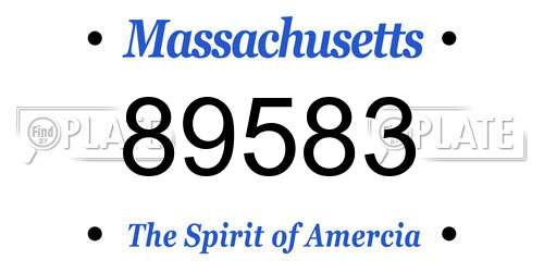 89583 Massachusetts License Plate