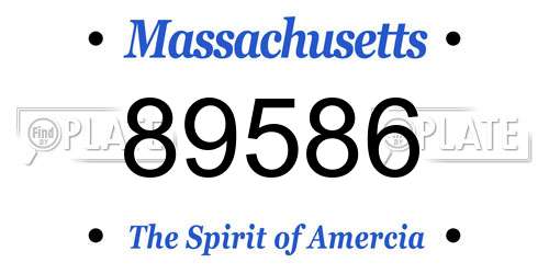 89586 Massachusetts License Plate