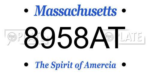 8958AT Massachusetts License Plate