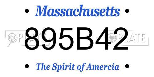 895B42 Massachusetts License Plate
