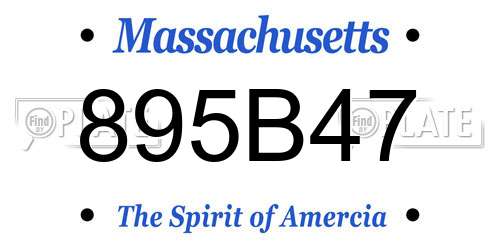 895B47 Massachusetts License Plate