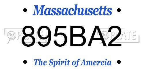 895BA2 Massachusetts License Plate