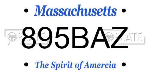 895BAZ Massachusetts License Plate