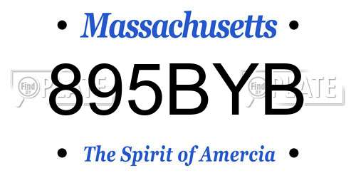 895BYB Massachusetts License Plate