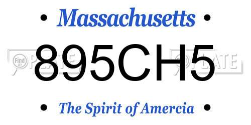 895CH5 Massachusetts License Plate