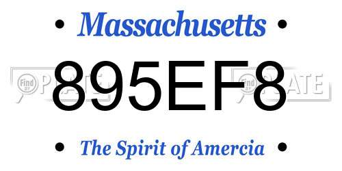 895EF8 Massachusetts License Plate