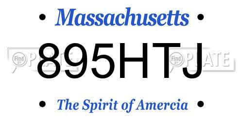 895HTJ Massachusetts License Plate