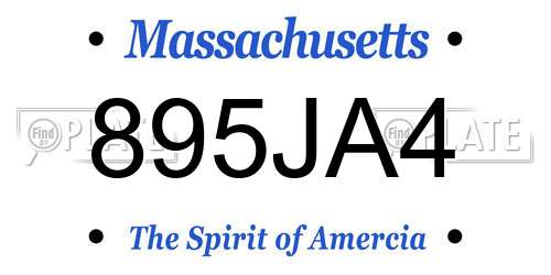 895JA4 Massachusetts License Plate