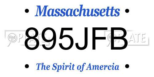 895JFB Massachusetts License Plate