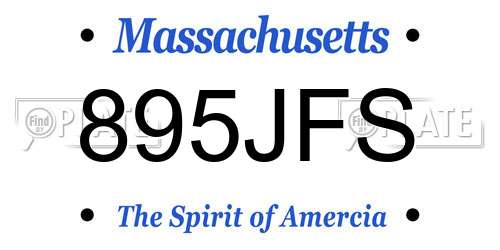 895JFS Massachusetts License Plate
