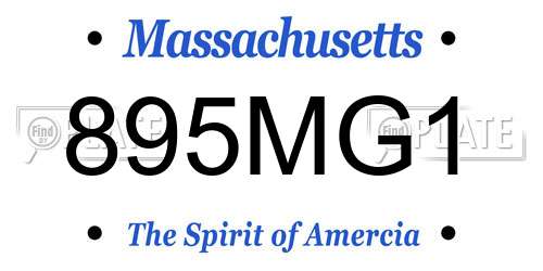 895MG1 Massachusetts License Plate