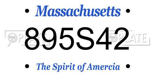 895S42 Massachusetts License Plate