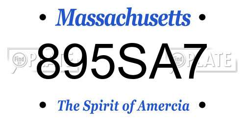 895SA7 Massachusetts License Plate