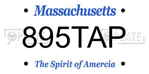 895TAP Massachusetts License Plate
