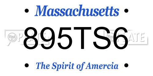 895TS6 Massachusetts License Plate