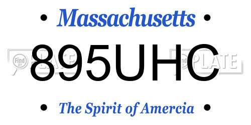 895UHC Massachusetts License Plate