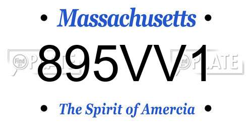 895VV1 Massachusetts License Plate