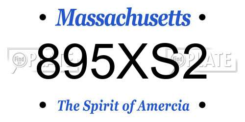 895XS2 Massachusetts License Plate