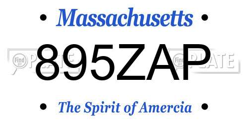 895ZAP Massachusetts License Plate