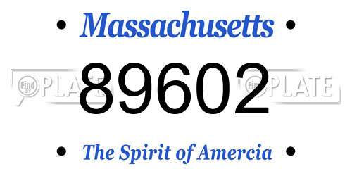 89602 Massachusetts License Plate