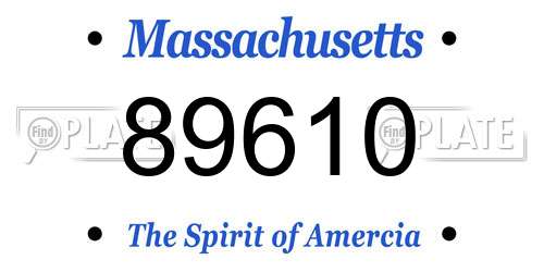 89610 Massachusetts License Plate