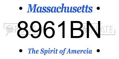 8961BN Massachusetts License Plate