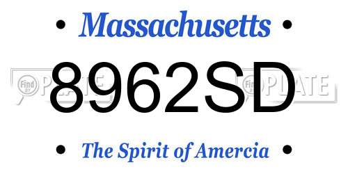 8962SD Massachusetts License Plate