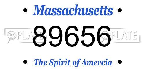 89656 Massachusetts License Plate