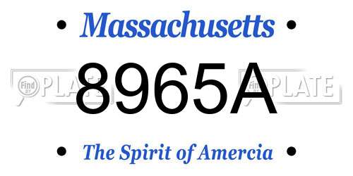 8965A Massachusetts License Plate