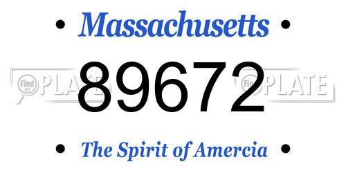 89672 Massachusetts License Plate